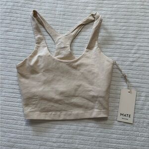 MATE the Label Size:XS 92% Organic Cotton Cream Crop Top